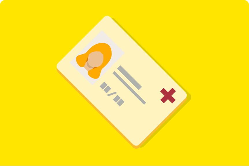 Yellow card with red cross, symbolizing health insurance coverage.