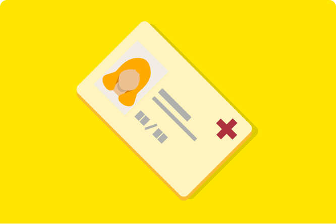 Yellow card with red cross, symbolizing health insurance coverage.