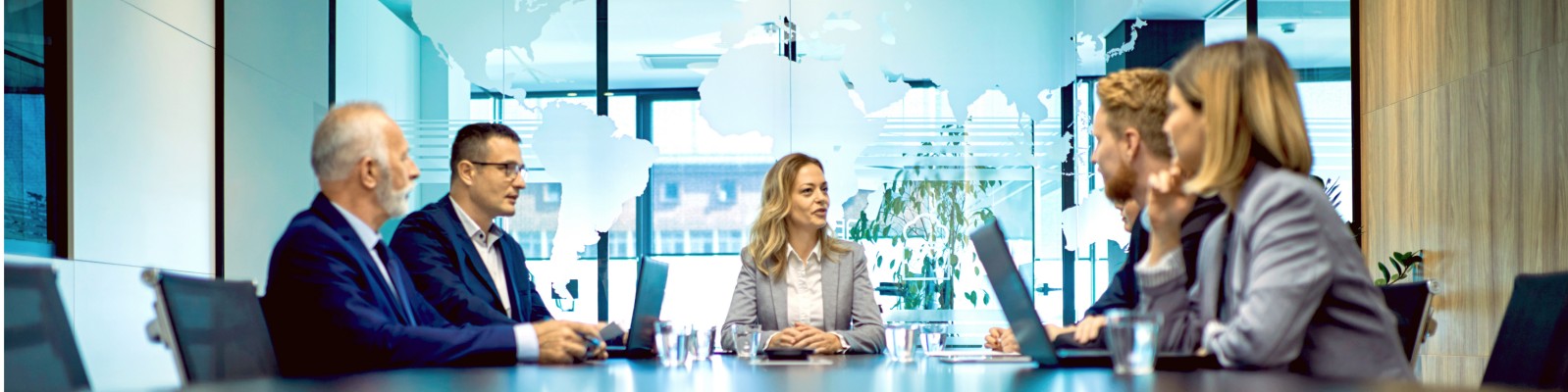 Colleagues meeting in a conference room
