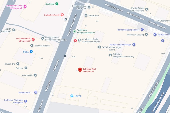 Raiffeisen Tech Kosovo location shown in maps by a screenshot (opens in a new tab)